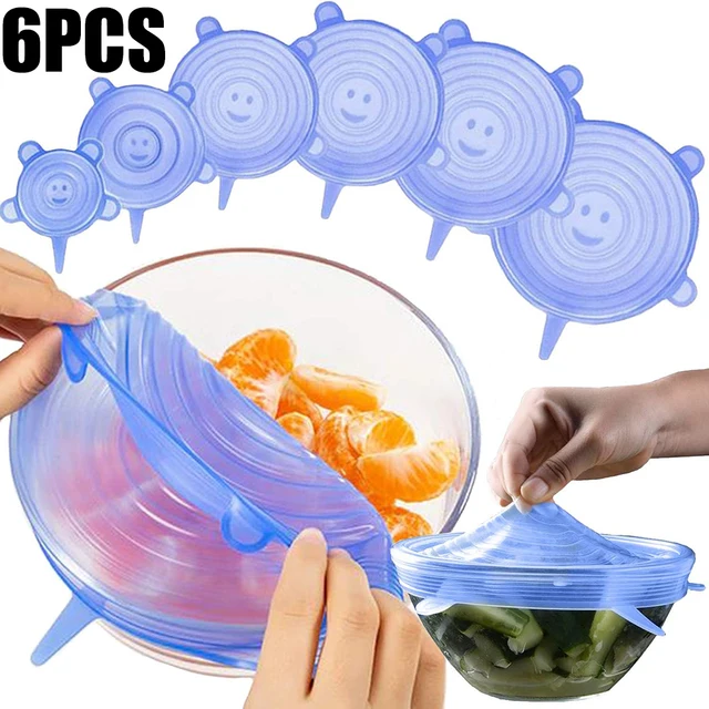Tapas de silicona reutilizables para alimentos